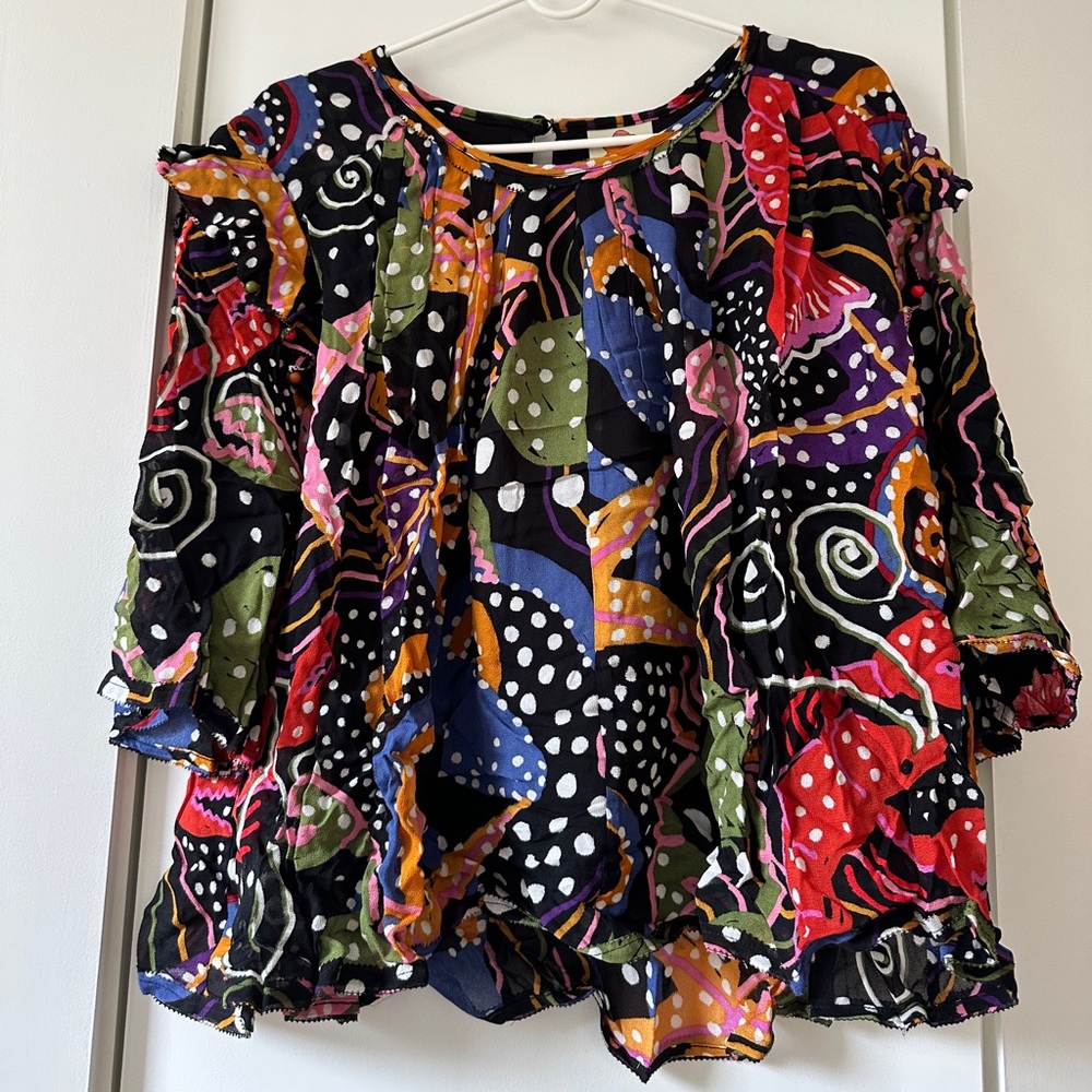 EUC FARM RIO ‘Under The Sea’ blouse size Large